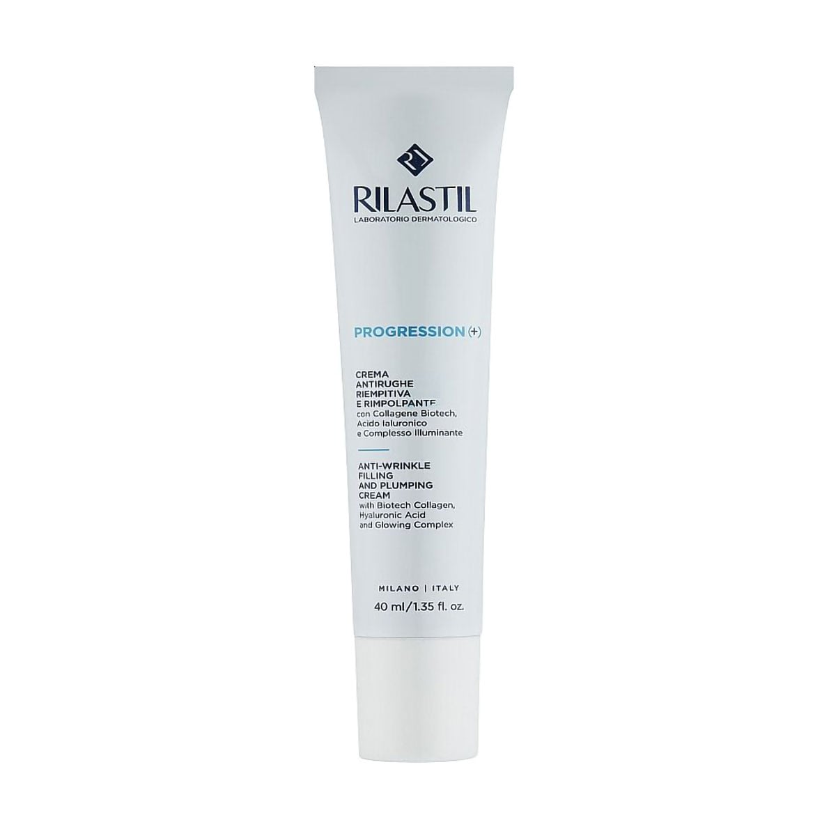 Крем для обличчя Rilastil Progression (+) Anti-Wrinkle Filling Plumping Cream проти зморщок, з ефектом заповнення та зволоження, 40 мл